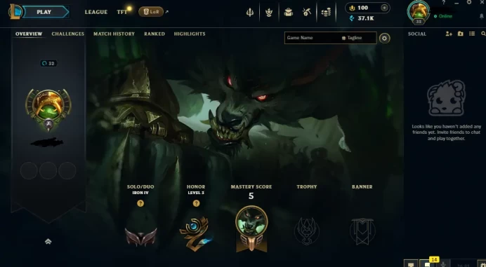 EUW - SAFE SEASON16 IRON 4 0LP | 37100 BE | PLACEMENTS DONE | 1W 21L | INSTANT DELIVERY | LOW MMR | UNVERIFIED EMAIL | IRON IV | #2763