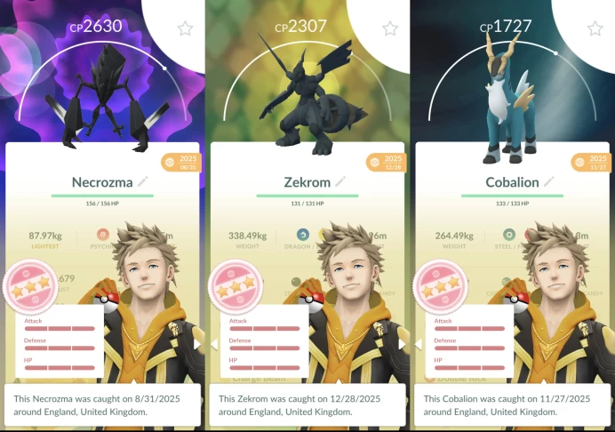 Level 69 Account -- 5M Stardust, Perfect Necrozma, 3 Hundo Legends, 13 Perfects, 85 Shinies, 100 Legendaries, 499 Total Pkm, 6 Hatched. o041