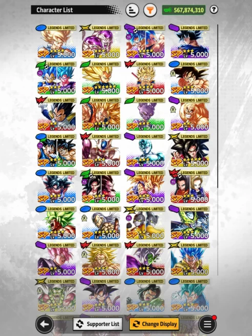 D871-IOS+Android-5 UL(SS Goku+Frieza)+567 Millions Power+44 Legends+Good Equipment+Team Frieza+Daima+Android+Goku Saga+Vegito Green+Broy+Android