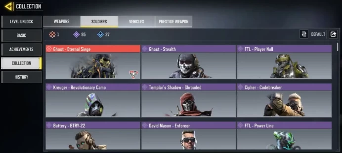 iOS Android - Level 198 - Rank Elite - 3 Mytich - 9 Legendery - 263 Epic - Code1038
