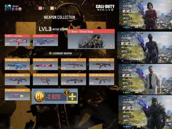 iOS Android - Level 198 - Rank Elite - 3 Mytich - 9 Legendery - 263 Epic - Code1038