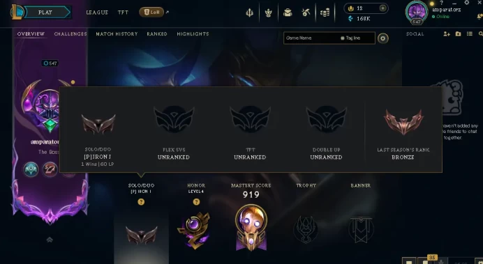 EUW -(S16) IRON 1(60LP) - 172 Champ - 270 Good Skins(1 Ultimate, 8 Mythic, 20 Legendary, 100 Epic) - 168K BE - S4 ACC - FULL ACCES - CHEAP