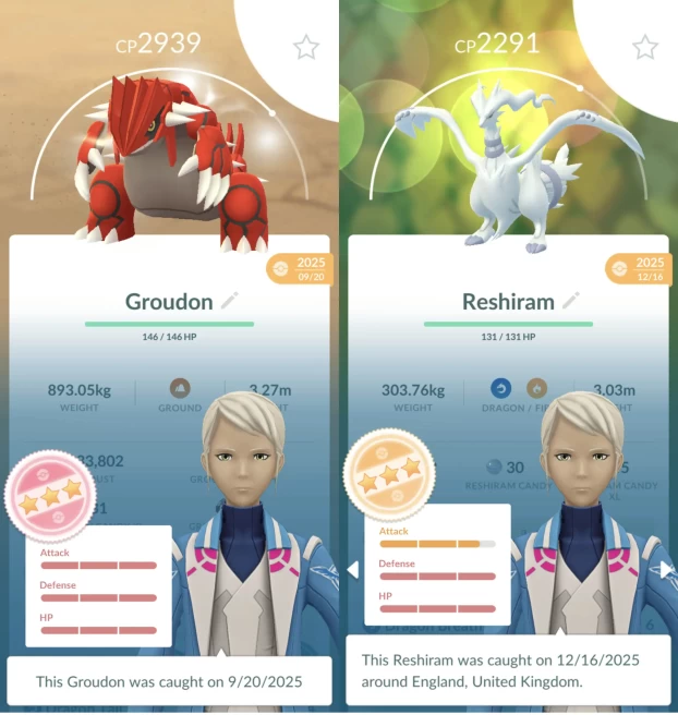 Level 70 Account || 6M Dust, 4-Star Groudon, 6 Shiny Legends, 8 Perfects, 362 Ttal Pkm, 119 Legendaries, 101 Shinies, Team Mystic. o007