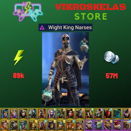 Starter acc with Narses : 89k energy / 57 mln coins / Mother Cybele, Arix, Ninja + 19 Login Legendaries / Maneater, Seeker 2x