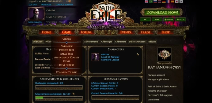[Code 9210] Path of Exile Starter Account | Level 54 Templar | Holy Relic Build | Act 6-7 Ready 