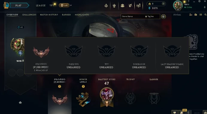 EUW -(S16) BRONZE 1(43LP)  START- 49 Champ - 7 Good Skins(4 Epic) - 2.2K BE - S14 ACC - FULL ACCES - CHEAP