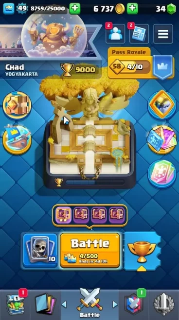 Lvl 49|Trophy 9000|KTL 14|Limited Skqin|Card 121| 1 Hero 5 EVO 8 Champions 21 Legendary 33 Epic 28 Rare |Take Email(CR1285)