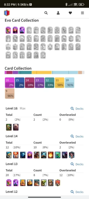 9 YR OLD CR, 10149 TROPHY, [2 - Level 16], [10 - Level 14],1 HERO, 3 EVO, 37 RARE EMOTE, 4 TOWER , 66 BADGES, 42 FRAMES, 31 DECOR , ARENA 24