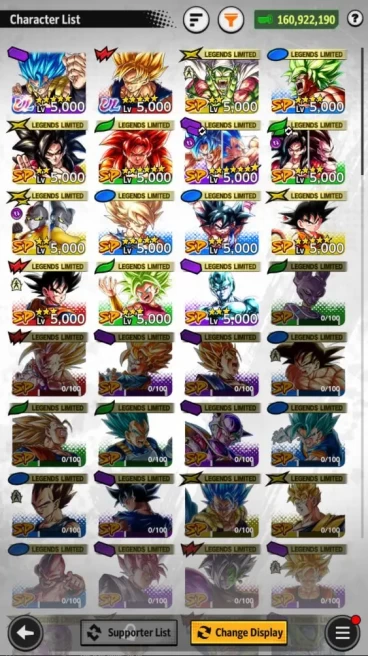 160M Total Power|LV155|2 UL+ 13 LL|SS God Gogeta,SS Goku|Android|CheckSS(DBL959)