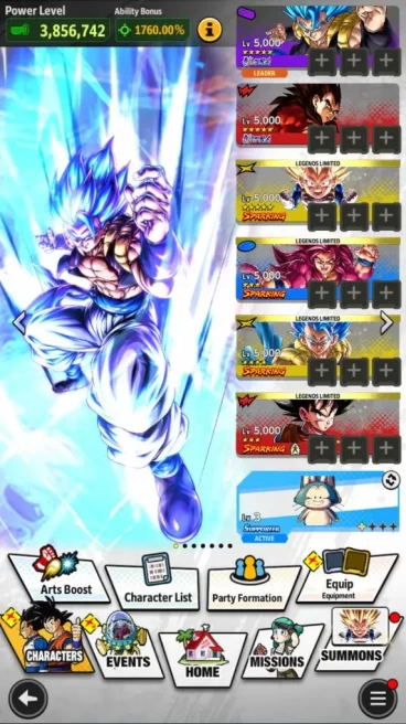 273M Total Power|LV161|3 UL+ 16 LL|SS God Gogeta,SS Goku,SS4 Vegeta|Android|CheckSS(DBL960)