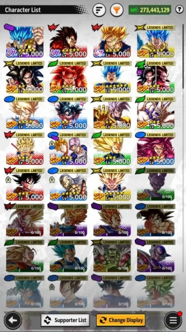 273M Total Power|LV161|3 UL+ 16 LL|SS God Gogeta,SS Goku,SS4 Vegeta|Android|CheckSS(DBL960)