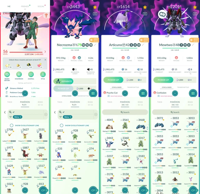 AC1221 -lv 56 Valor | x28 3000CP | x159 2000CP | x98 Legendary | x17 SHUNDO | x54 shiny | x45 100IV | Armored Mewtwo shiny Necrozma-Solgaleo Ray
