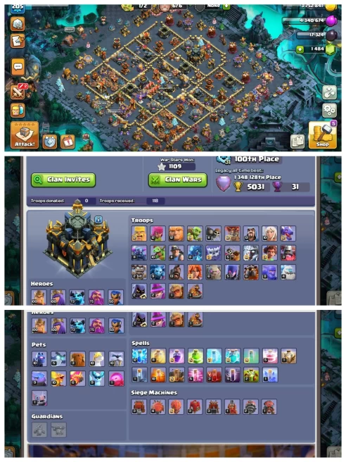 M237【Rare Th 17 Max】9 Epic High Lvl◆Hero:100/100/75/50◆4 Rare Scenery◆Lab Assist Max◆Instant Delivery