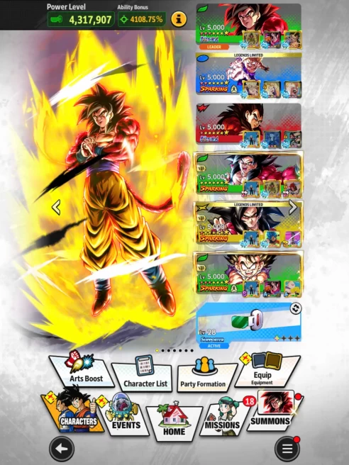 D878-IOS+Android-3 UL(SS4 Goku+SS4 Vegeta)+Good Team PVP+25 Legends+Good Equipment+SS2 Gohan Red Star+Good Team GT+SS4 Gogeta Zenkai+SS4 Goku