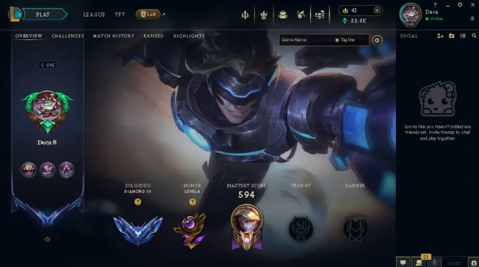 EUW / DIAMOND 3(35LP)  / 172 Champ / 133 Good Skins(1 Ultimate, 2 Mythic, 9 Legendary, 45 Epic) / 52.8K BE / FULL ACCES / HANDMADE / CHEAP  