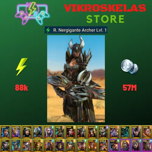 Starter acc with R. Nergigante Archer : 88k energy / 57 mln coins / Candraphon, Cillian, Arix, Ninja + 19 Login Legendaries