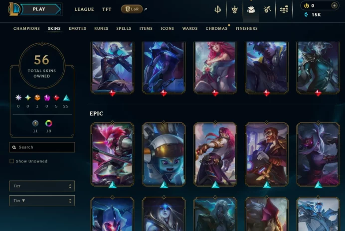 [EUW] S16 - SPLIT 1 - Dia 4 - 56 Skins - Handmade - Ranked Ready