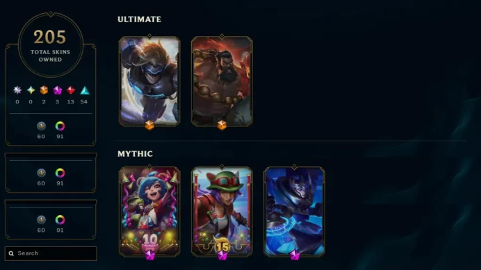 (D36)[EUW]| 205 SKINS | 2 ULTIMATE | 3 MYTHIC | 13 LEGENDARY| | 54 EPLC|171 CHAMPIONS |