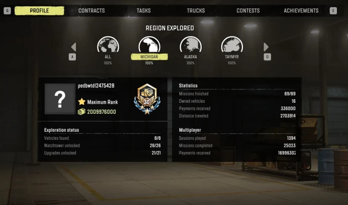 【Steam】SnowRunner | LVL 30 | 2 Billions Cash | All Tasks/Contracts/Competitions/Trials Completed | Full Access | Automatic Delivery