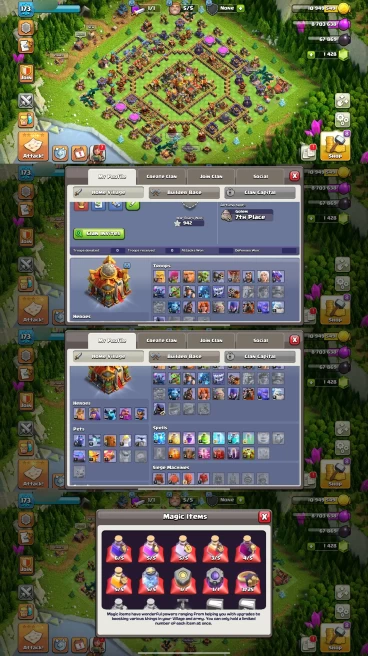 R113- TH16 Near Max | XP 173 | BK66 AQ83 MP60 GW54 RC36 | Strong Equipment | 100% Secure SCID | iOS & Android