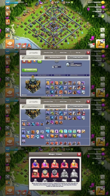 R118- TH17 Near Max | XP 188 | BK73 AQ81 MP60 GW63 RC47 | 4 Heroes Skins & 9 Epic Equipment | 100% Secure SCID | iOS & Android
