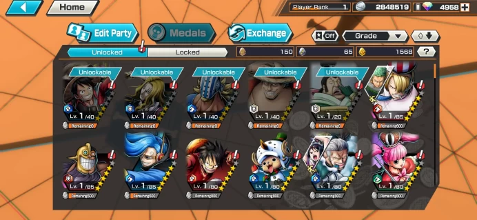 [Global-Android] 4900+ Diamonds | 1500+ Gold Fragments | 100+ 3-5 Star Character | Instant Delivery | See Description