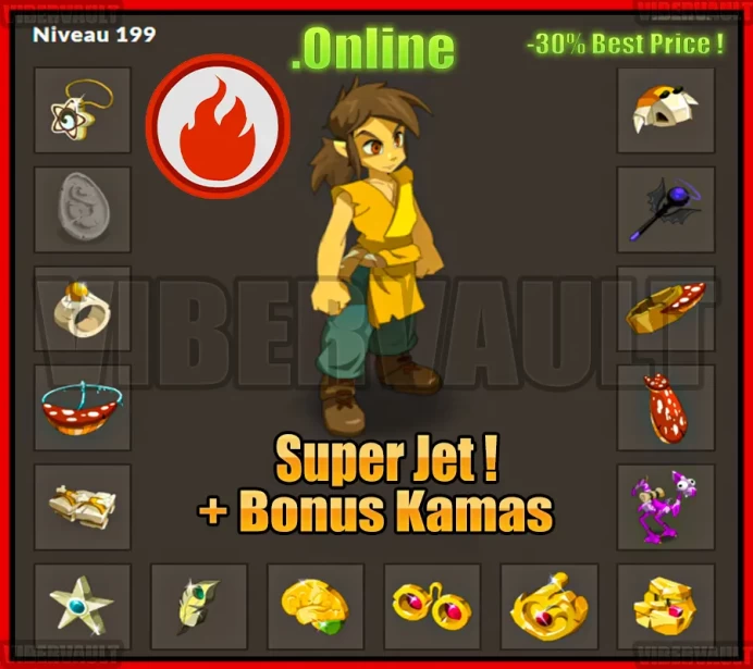 [Blair] Stuff intelligence LVL 198-199 Super jet + Bonus Kamas / Echange Safe 100%