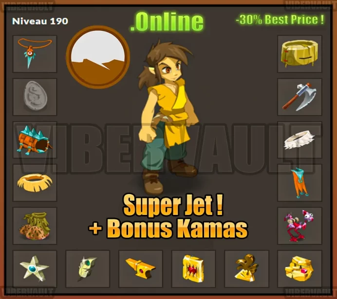 [Blair] Stuff Strength LVL 185-190 Super jet + Bonus Kamas / Echange Safe 100%
