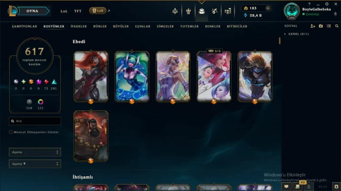 LA | 617 SKIN | 28K+ BE | 582 LVL | UNRANKED | MAIL CHANGEABLE LEAGUE OF LEGENDS ACCOUNTS