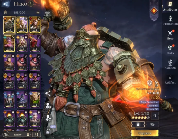 TOP START - Azhor Ingrid Valeriya Calypso \ 46000 Energy \ 21000 Gem \ 25 gold summ \ 3 ancient \ 13 rare \ Prime Pick !