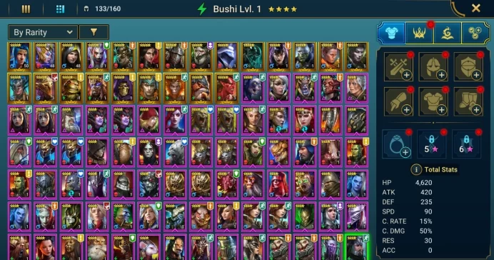 Starter acc with 2 Maneaters : 87k energy / 55 mln coins / Lord Shazar, Elenaril, Black Knight, Arix, Ninja + 18 Login Legendaries
