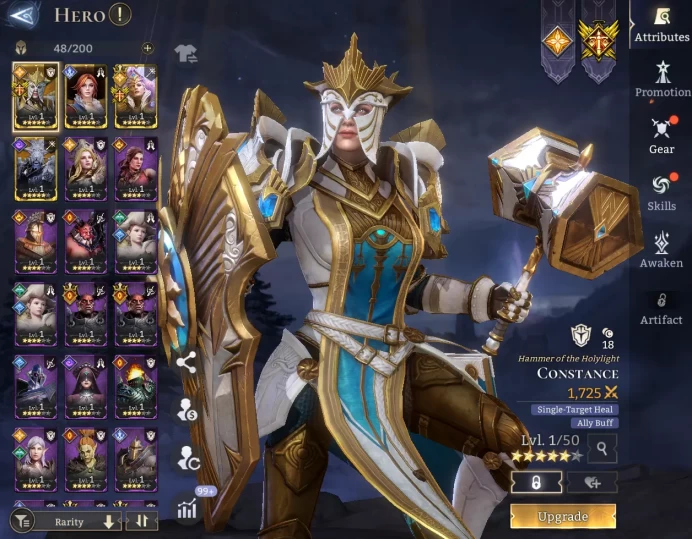 TOP START - Constance Sadie Ingrid Zelus \ \ 47000 Energy \ 24000 Gem \ 24 gold summ \ 2 ancient \ 31 rare \ Prime Pick !