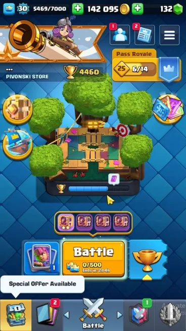 Lvl 30|Trophy 4460|KTL 11|Limited Skin|Card 87|2 EVO 7 Legendary 24 Epic 28 Rare 28 Common|Take Email(CR1297)