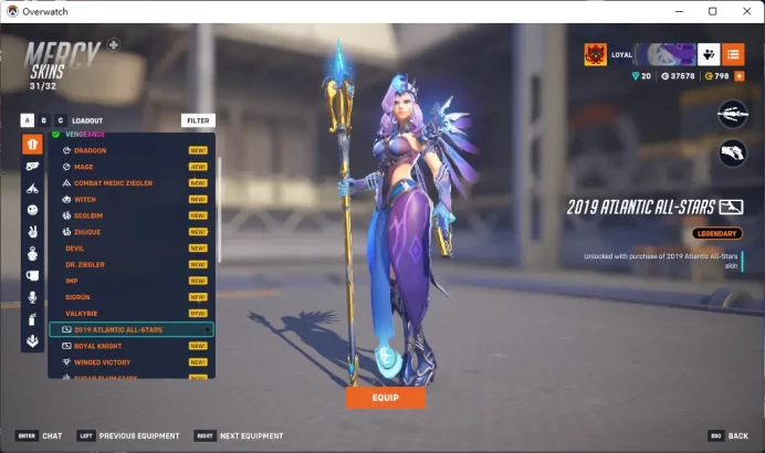 ROYAL KNIGHT / MERCY / 2019 ATLANTIC ALL STARS / OVERWATCH2 FLORIDAMAYHEMHOME /  HAROERIS / Please Read Description