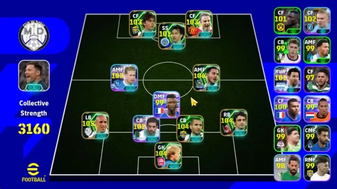 Mobile|PES 2026|Roberto Carlos Fortress,Eden Hazard Momentum Dribbling,M Oddo Fortress,Kevin De Bruyne,Etc|TakeEmail|(EF1201)