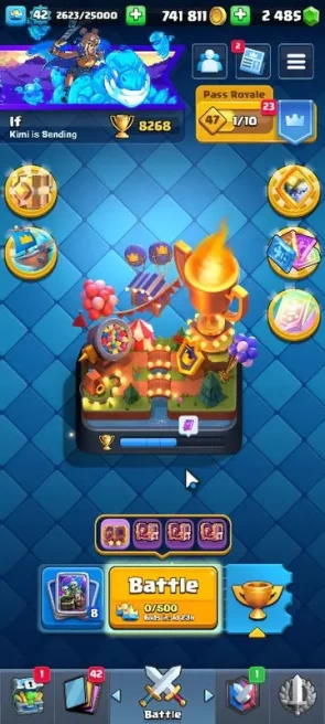 Lvl 42|Trophy 8268|KTL 14|Limited Skin|Card 120|1 Hero,9 EVO,7 Champ,21 Legend,33 Epic,30 Rare,29 Common|Take Email(CR1300)
