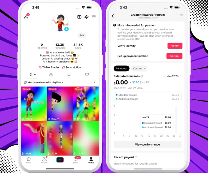 AI Monetized Account Creator Rewards Program Active | 13k Real Followers 84k Likes | Real Screenshots + Full Access + Account in Good Standing
