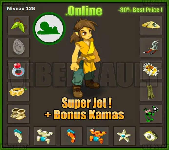 [Blair] Stuff Agility LVL 120-128 Super jet + Bonus Kamas / Echange Safe 100%