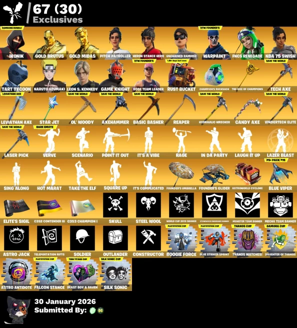 Full Access | 416 skins | OG STW | IKONIK | Leviathan Axe | Renegade Raider | Gold Brutus | Gold Midas | FNCS Renegade | Game Knight