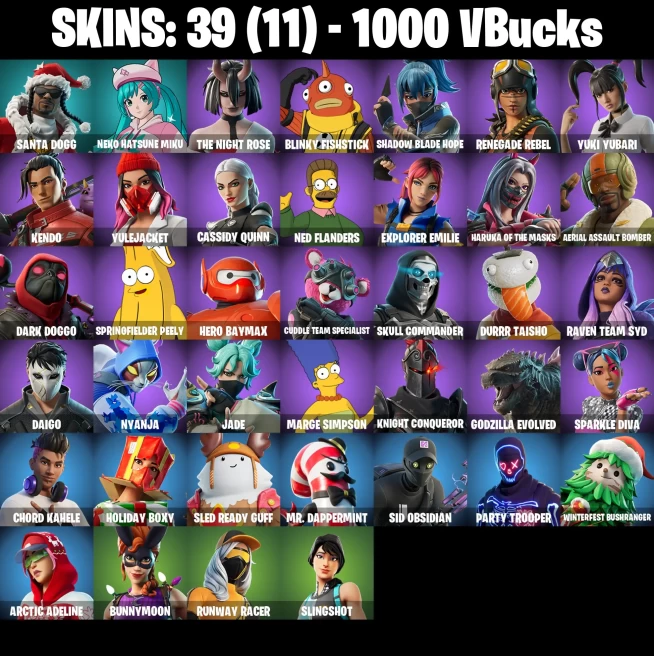 [PC/PSN] 39 skins | Santa Dogg | Neko Hatsune Miku | The Night Rose | Blinky Fishstick | Shadow Blade Hope | Renegade Rebel | Yuki Yubari | Kend