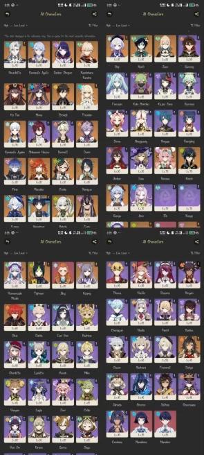 All Platform - EU - AR60 - 79 Character 32 5'Star - 13 Weapon 5'Star - Neuvillette C1 - Raiden Shogun - Varesa - Mavuika - Durin - Code1093