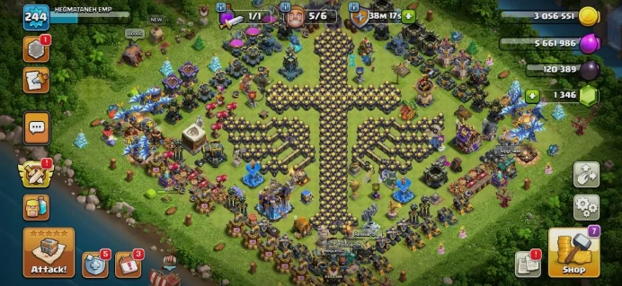 TH 18 Max, 6 Equipment Epic 1 Lv 27, Defense Max, 8 Hero Skin, Builder Hall Full Max, Magic Items