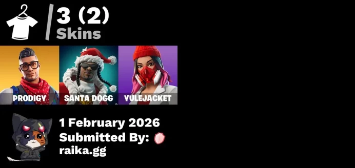 [PC/PSN/XBOX] 3 skins | Prodigy | Santa Dogg | Yulejacket | Tabulator | Cozy Conch | Snoop's Holladizzle Bass | That's Cold Jac! | Uplink