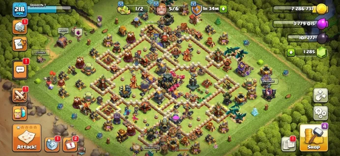 TH 17 Max, 4 Equipment Epic 1 Lv 27 1 Lv 26, Defense Max, TH 16 Full Max, 6 Hero Skin, Builder Hall Full Max