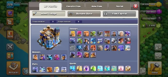 Th_18(2 HEROS MAX)(70 WALL MAX)(22 EQUIPMENT EPIC MAX)(2500 GEM&222 L.M)(LIFTIME WARANTY)(PLS SEE PIC)