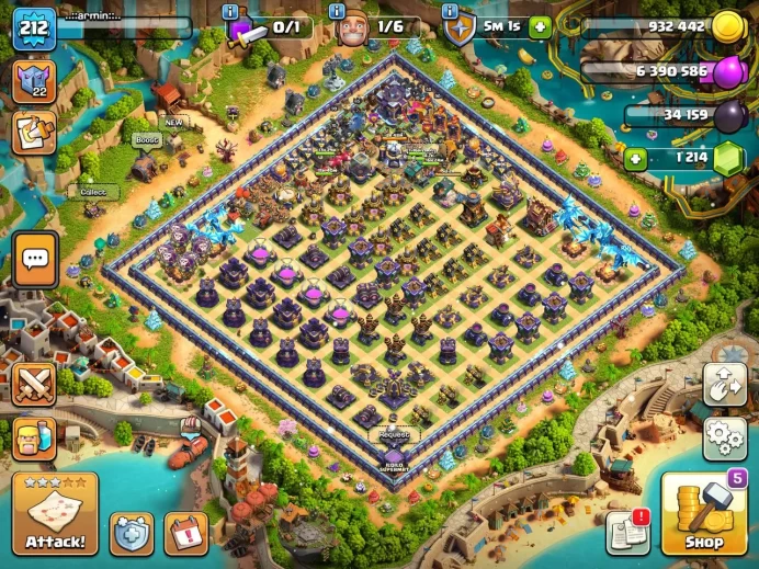 Th 15 max/Hero(90.90.65.65.40) wall 16( max) Defend max/ 1 skin map/140 medal league /Lifetime warranty (C2001)