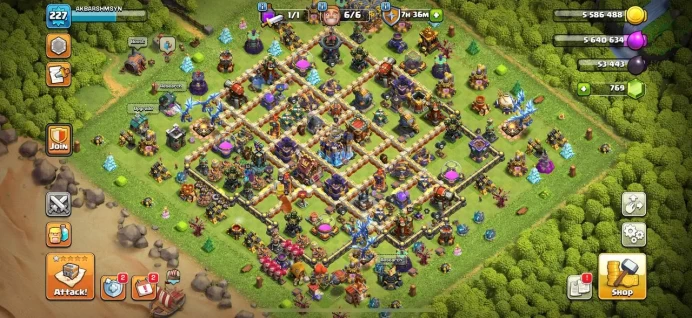 Th 18 map max/ level 227/ wall 17.18/187 medal league/ Defend strong/Lifetime warranty(C2117)