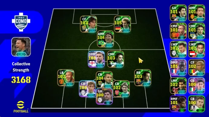 Mobile|PES 2026|Big Time (Nakamura),Rummenigge(Phenom Finish),Huijsen(Visionary Pass),N'Golo Kante,Etc|TakeEmail|(EF1209)
