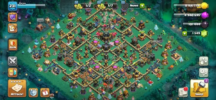 TH 17 Full Max, 10 Equipment Epic 2 Lv 26, 14 Skin, Defense Max, Wall Max, Hero Max, 1 Map Skin, Builder Hall Max