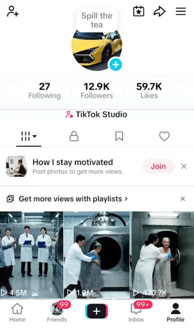 Instanly Delivery/ Monetized 12K Followers+59K Likes Account/ Creator Rewards Program Activated/ Live Stream/ Full Access